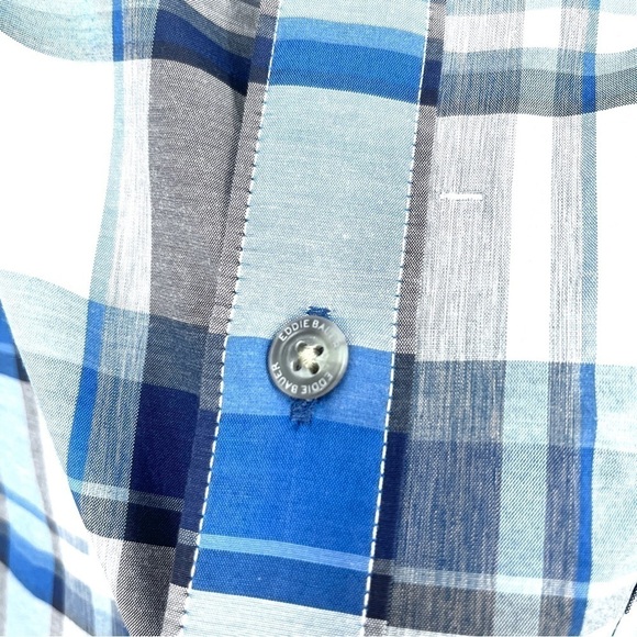 Eddie Bauer Travex Shirt Men's Size XL Blue Plaid Button Up Classic Fit - Picture 5 of 6